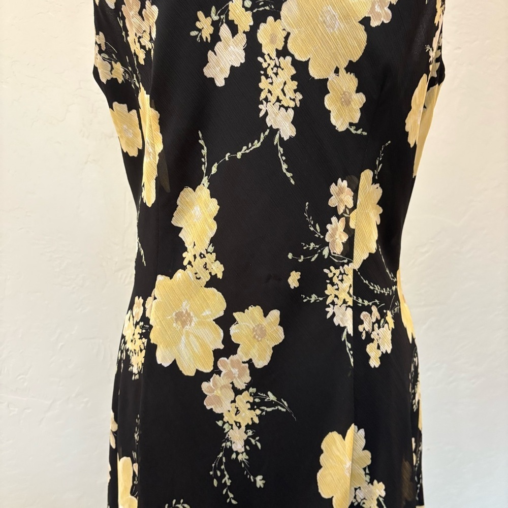 Vintage Y2K Black Floral Midi Dress | Studio I | Size 12 - Picture 7 of 12